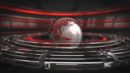 Red Planet in Hi-Tech Background