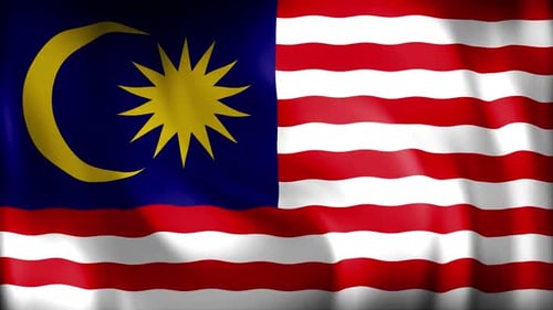 Realistic Waving Malaysia National Flag Animation