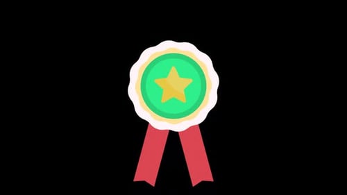 Flat Design Star Award Badge Reveal Animation
