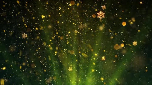 Sparkling Golden Snowflakes Festive Winter Background