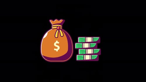 Animated Money Bag, Cash Stacks, and Gold Coins for Finance Videos
