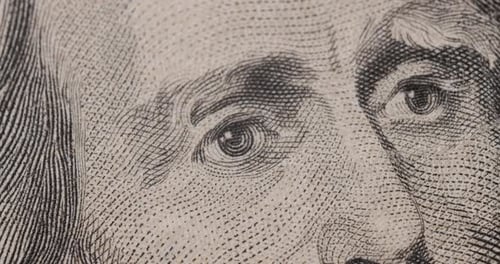 20 Dollar Cash Stop Motion Zwanzig-Dollar-Nahaufnahme