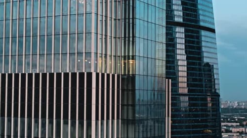 Aerial View of Skyscrapers Moscow City and Business District