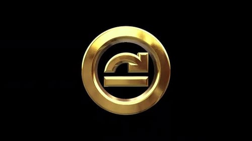 Golden 3D Abstract Symbol Rotating Loop