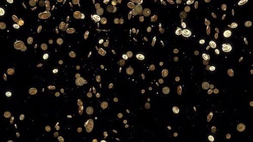 Falling Golden Euro Coins Loop Background