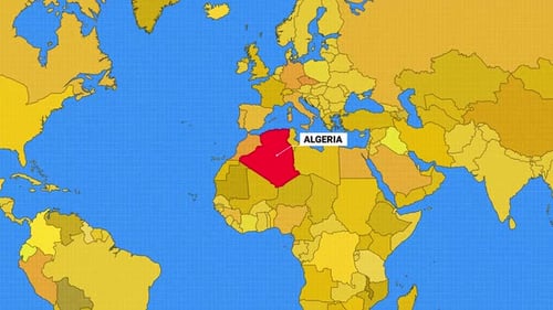 Animated World Map Highlighting Country Location