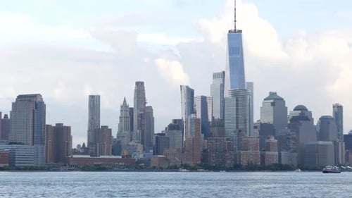 New York City Waterfront Skyline Manhattan Downtown Financial District World Trade Center Cityscape