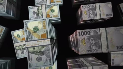US Dollar and Kyrgyzstan som money exchange loop