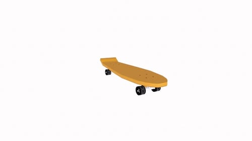Sleek Yellow Skateboard on White Background