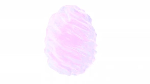 Holographic Pink Egg Rotates on Transparent Able to Loop Seamless
