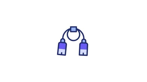 Animated Flat Design Jump Rope Fitness Icon