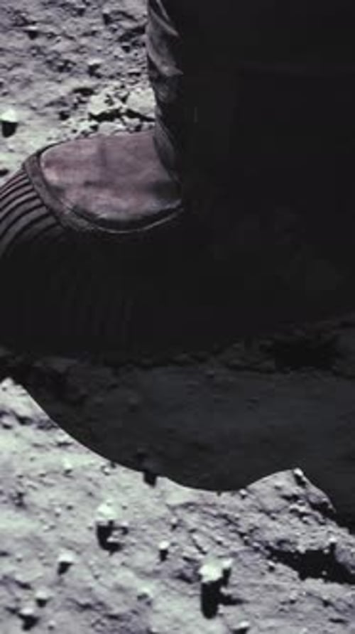 Lunar Astronaut Walking on the Moon's Surface and