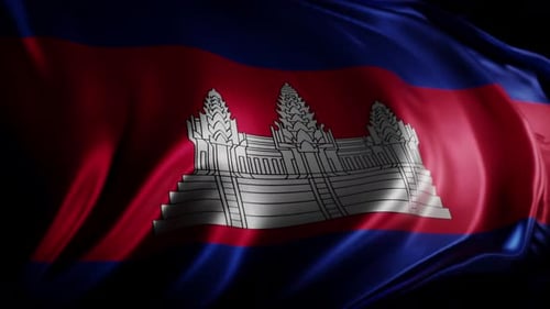 Realistic Waving Cambodia Flag Digital Animation