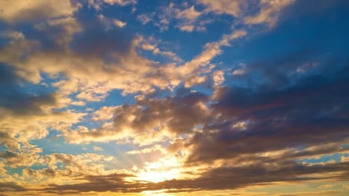 Golden Sunset Clouds Time Lapse