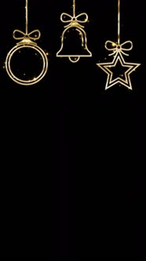 Vertical Golden Christmas Ornaments