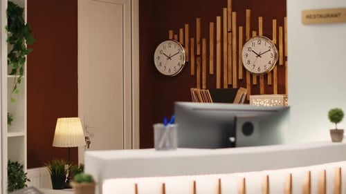Check in Desk in Stylish Resort Lounge
