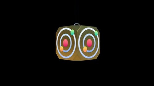 Golden Science Orbiting Cube Rotating Animation