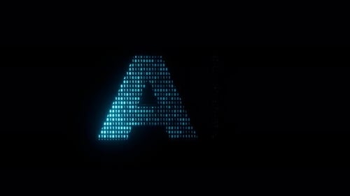 AI Text Reveal with Glowing Binary Code