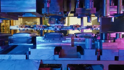 Intricate Industrial Machine Working with Precision