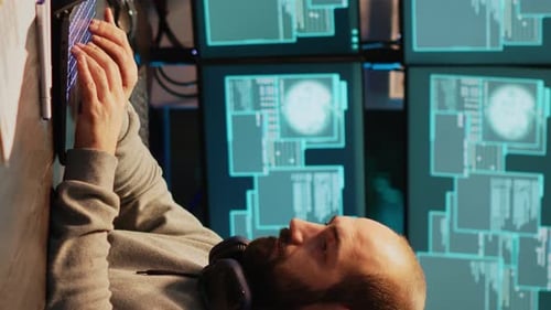 Servidor vertical de ciberestafadores de vídeo para destruir información