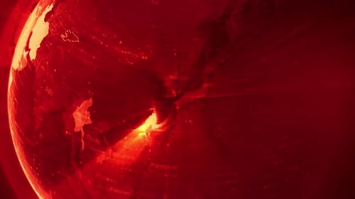 Digital Earth Globe Zoom and Kyrgyzstan Highlight