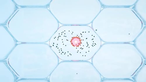 Microscopic Cellular Absorption and Regeneration Animation
