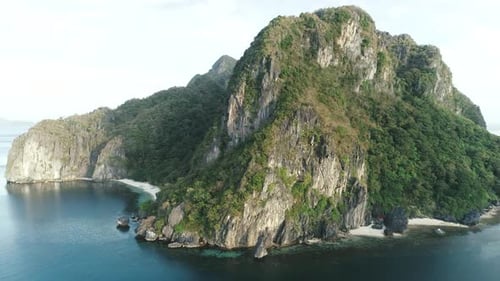 Aerial Drone Shot of High Mountain Covered with Tropical Forest Tropical Landscape Travel Concept
