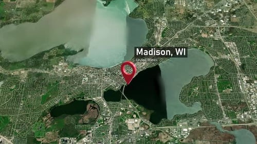 Madison City Zoom (WI, United States) from Space to Earth