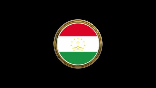 Golden Tajikistan Flag Spinning Coin Animation