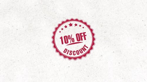 10% Off Discount Rubber Stamp Reveal Animation