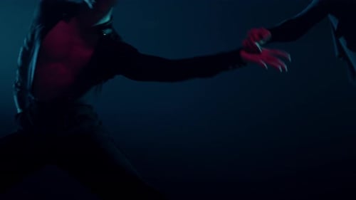 Bottom View Ballroom Couple Dancing in Backlight Background. Sensual Man and Woman