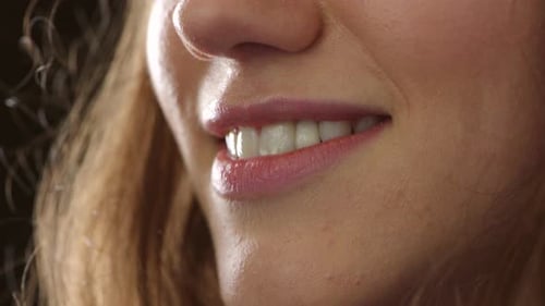 Close Up of Woman's Smile Showing Teeth