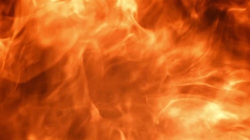 Feuer und Flammen auf schwarzem Hintergrund, gefilmt mit einer Hochgeschwindigkeitskamera mit 1000 Bildern pro Sekunde