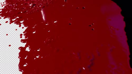 Dynamic Red Fluid Spill Transition