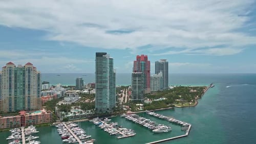 Drone Aerial View of Miami Beach Florida