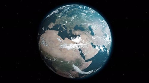 Earth with slow zoom in to Europe - global zoom in Europe