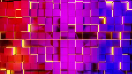 Metallic Rainbow Neon Cubes Lights Vj Loop Background Animation