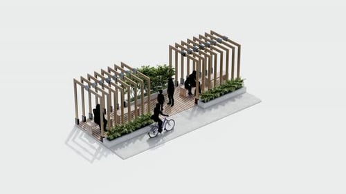 Modern Urban Park Design with Wooden Structures
