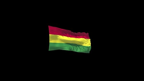 Realistic Waving Bolivia Flag with Detailed Fabric Motion