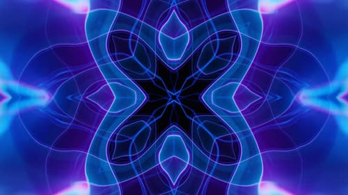 Purple and Blue Flash Neon Curve Waves Vj Loop Animation