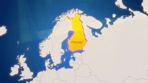 Finland Map Highlight and Text Reveal Animation