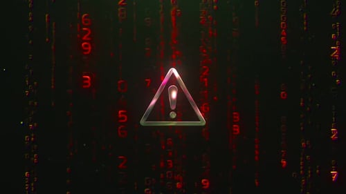 Warning Icon Digital Hacker Program Coding Futuristic Hacking Codes Background