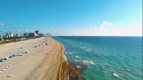 Drone Aerial View at Miami South Beach Florida