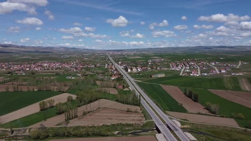 Kayseri Sivas highway road aerial view 4K