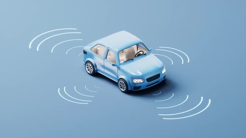 Loop animation of automobile car with automatic drive concept