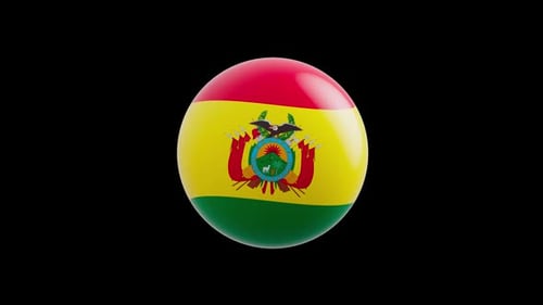 Bolivia Flag 3D Sphere Spin and Bounce Animation