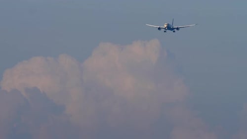 Plane Descending Before Landing