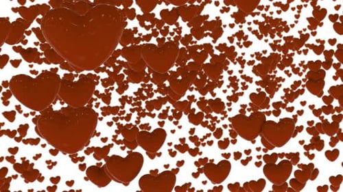 Orange Heart Love And Valentines Day With White Background 4K