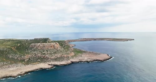 Aerial View Coastline Landscape with Slopes Near the Sea