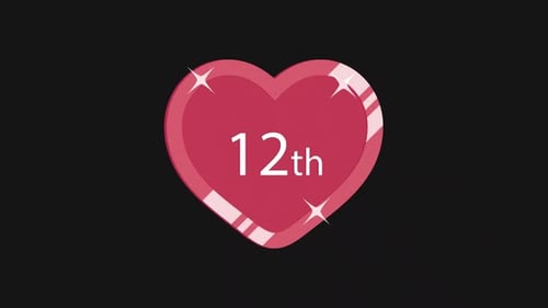 Sparkling Heart Anniversary Number Celebration Animation
